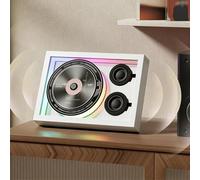Lecteur CD Mural avec BT, TéLéCommande, éCran LED, Compatible USB/TF, Batterie Rechargeable, 3 D'éClairage, Petit Lecteur CD Vintage Portable pour DéCoration Murale Maison Et du Bureau,B