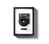 Lecteur CD mural avec télécommande, cadre photo rétro, connectivité Bluetooth 5.0, sortie auxiliaire 3,5 mm pour la maison, le bureau, la décoration de la galerie