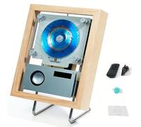 Lecteur CD Mural avec Télécommande, Éclairage 6 Couleurs, Cadre Photo Décoratif Musical, Sortie Bluetooth/USB/aux 5.1 Bidirectionnelle/Haut-parleurs pour Maison Et Bureau Wood