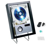 Lecteur CD Mural avec Télécommande, Éclairage 6 Couleurs, Cadre Photo Décoratif Musical, Sortie Bluetooth/USB/aux 5.1 Bidirectionnelle/Haut-parleurs pour Maison Et Bureau Black