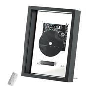 Lecteur CD Mural avec télécommande et écran LED, sans Haut-parleurs, Bluetooth 5.0/Sortie AUX 3,5 mm, Cadre Photo décoratif pour la Maison et Le Bureau(Black)
