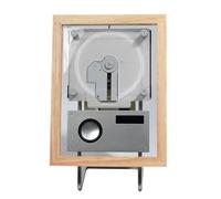 Lecteur CD Mural, Cadre Photo décoratif avec télécommande et Haut-parleurs, écran LCD, Bluetooth 5.1, Sortie USB et AUX 3,5 mm, idéal for la Maison, Une galerie ou Un Bureau.(Beige)