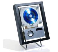 Lecteur CD Mural, Cadre Photo Décoratif Musical, avec Télécommande Et 6 Éclairages, Interfaces : USB, 3,5 mm, Optique, USB-C, pour La Décoration De La Maison, du Couloir Ou des Murs.,Silver