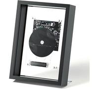 Lecteur CD mural, cadre photo décoratif musical avec télécommande et écran LED, Bluetooth 5.0/sortie AUX 3,5 mm, sans haut-parleurs, for la maison, le couloir, le bureau ou la décoration murale(Black)