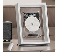 Lecteur CD Mural, Cadre Photo Intelligent avec télécommande, autonomie de 6 à 8 Heures, Bluetooth 5.0/Sortie AUX 3,5 mm, écran numérique LED, idéal pour la Maison ou Le Bureau(White)