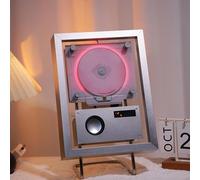 Lecteur CD mural, cadre photo musical avec haut-parleur intégré, connectivité USB et Bluetooth, mode AUX, affichage de l'heure pour la maison et le bureau