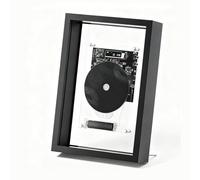 Lecteur CD Mural décoratif avec Cadre Photo et Lecteur CD, Lecteur CD Mural Multifonctionnel, Cadre Photo décoratif Musical, Bluetooth 5.0/Sortie AUX 3,5 mm, sans Haut-parleurs(Black)