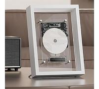 Lecteur CD Mural, Lecteur CD avec Cadre Musical, avec Télécommande, Bluetooth 5.0/Sortie AUX 3,5 Mm, sans Haut-parleurs, Maison/Couloir/Bureau/décoration Murale,White