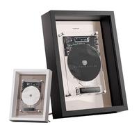 Lecteur CD Mural, Lecteur CD avec Cadre Photo Musical avec Télécommande, Bluetooth 5.0, Sortie Auxiliaire - Design Compact, sans Haut-parleurs, pour la Maison, la Galerie, la Décoration du Bure Black