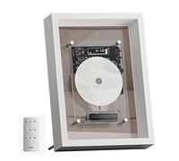 Lecteur CD Music Frame, Cadre Photo Décoratif Mural avec Lecteur CD Intégré, Télécommande Incluse, Bluetooth 5.0/Sortie Aux 3,5 Mm, sans Haut-parleurs, Idéal pour La Décoration De La Maison White
