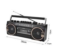 Lecteur CD Portable à Cassettes, Style rétro Classique des années 80, Compatible SD/USB, avec Radio AM/FM, enregistreur à Cassettes pour réunions de Famille et Voyages,A