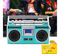 Lecteur CD Portable à Cassettes, Style rétro Classique des années 80, Compatible SD/USB, avec Radio AM/FM, enregistreur à Cassettes pour réunions de Famille et Voyages,D