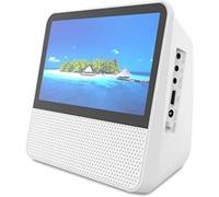 Lecteur CD portable,Aiorber lecteur DVD multifonction, Bluetooth 5.1, écran HD 7 pouces, arrêt programmé, appareil d'apprentissage de l'anglais de bureau, blanc