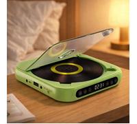 Lecteur CD portable - Autonomie 3h, charge rapide USB-C, Bluetooth, répétition A-B, écran LCD, anti-choc pour voiture,Vert