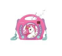Lecteur cd portable avec 2 microphones coloris licorne