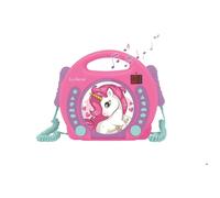 Lecteur CD portable avec 2 microphones coloris Licorne