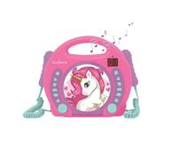 Lecteur cd portable avec 2 microphones coloris licorne multicolore TU