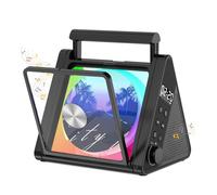 Lecteur CD portable avec batterie rechargeable, 2 haut-parleurs HiFi 5 W, Bluetooth 5.3, USB, AUX, télécommande, lumières RVB pour la maison et le bureau