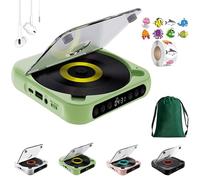 Lecteur CD Portable avec Bluetooth, 2025 Nouveau Lecteur CD Compatible Bluetooth avec Casque, Prend en Charge Les Modes CD/USB/BT et Répétition (Vert)
