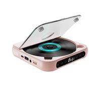 Lecteur CD Portable avec Bluetooth 5.1, lecteurs de CD de Bureau pour la Maison, Le Son Hi-FI, la Lecture sans Fil et Filaire, la Batterie Rechargeable, Le Compact et Le léger pour Le Voyage Pink
