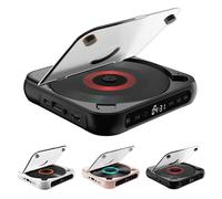 Lecteur CD Portable avec Bluetooth 5.3 Et Son Hi-FI, Batterie Rechargeable, Compatible CD/CD-r/RW/mp3, Compact pour Voyage, Maison Et Voiture Black