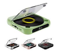 Lecteur CD Portable avec Bluetooth 5.3 Et Son Hi-FI, Batterie Rechargeable, Compatible CD/CD-r/RW/mp3, Compact pour Voyage, Maison Et Voiture Green