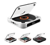 Lecteur CD Portable avec Bluetooth 5.3 Et Son Hi-FI, Batterie Rechargeable, Compatible CD/CD-r/RW/mp3, Compact pour Voyage, Maison Et Voiture White