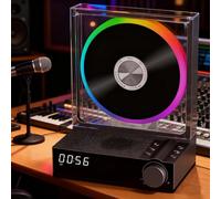 Lecteur CD portable avec Bluetooth, haut-parleurs HiFi, télécommande, lumières RVB, prend en charge MP3/WMA/WAV/AAC/APE/FLAC pour décoration d'intérieur