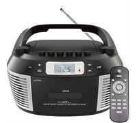 Lecteur CD portable avec Bluetooth, lecteur de cassette, télécommande, lecture USB, radio, alimentation AC/batterie, prise casque
