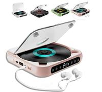 Lecteur CD portable avec Bluetooth, mini haut-parleur rechargeable, prend en charge USB/Bluetooth et modes répétitifs, idéal pour les voyages et la détente