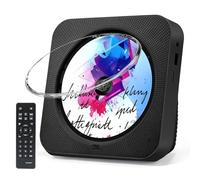 Lecteur CD portable avec Bluetooth - Montage mural et support de bureau - Lecteur CD - Lecteur de musique - Boombox avec télécommande - Radio FM - Haut-parleur HiFi intégré - Écran LCD MP3 - Casque