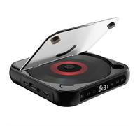 Lecteur CD portable avec Bluetooth, petit lecteur CD Hi-Fi avec haut-parleur, lecteur compact pour voiture/étude/voyage, y compris câble USB-C et écouteurs (noir)