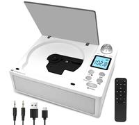 Lecteur CD Portable avec émetteur et récepteur Bluetooth 5.3, Batterie de 4000 mAh, Son HiFi, USB/TF/AUX, écran LED, télécommande pour Maison/Voiture/Cadeau