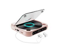 Lecteur CD portable avec haut-parleur Bluetooth, affichage LED, son stéréo, lecteur de musique CD mural