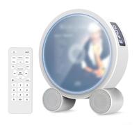 Lecteur CD portable avec haut-parleur de musique sans fil avec finition grain de bois, système audio ABS compact pour la maison et les voyages, blanc (blanc)