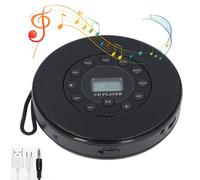 Lecteur CD portable avec haut-parleur - Rechargeable, autonomie de 8 h, antichoc, USB et AUX, Bluetooth, compatible voiture