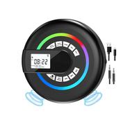 Lecteur CD Portable avec Haut-Parleur, , Transmetteur FM, Entrées AUX/USB, Écran LCD et Éclairage RGB pour Voiture