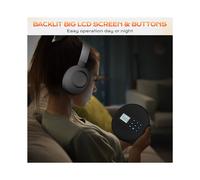 Lecteur CD Portable avec Haut-Parleurs et Écouteurs, Lecteur CD Rechargeable USB MP3 Discman pour Voiture avec Câble Audio