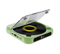 Lecteur CD portable avec son Hi-Fi Bluetooth, batterie rechargeable, prend en charge CD/CD-Rw/MP3, pas besoin de brancher inclus (écouteurs + cache-oreilles) (vert)