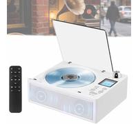 Lecteur CD Portable avec TéLéCommande, Batterie Rechargeable, Compatibilité USB/SD, éCran LCD, Petit Lecteur CD RéTro Compact, Son StéRéO Double pour Une Utilisation Maison Et ExtéRieur,White