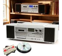 Lecteur CD portable avec télécommande, lecteur de musique de bureau pour la maison, deux haut-parleurs intégrés, prend en charge les fonctions de transcription