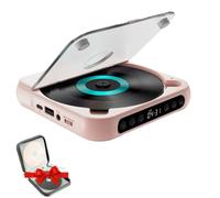 Lecteur CD Portable Bluetoot, Lecture sans Fil et Filaire, Lecteur CD avec Bluetoth et USB, Batterie 2000 Mah, Chargement Bluetooth 5.3 Type-c(Pink)