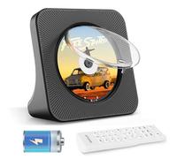 Lecteur CD Portable Bluetooth, 4000mAh Rechargeable pour Voiture, FM Radio Lecteur CD sans Fil avec Télécommande, Connexion USB et AUX, Lecteur Musique de Bureau, Noir