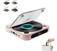 Lecteur CD Portable Bluetooth 5.3, Lecteur De Musique Hi-FI Compact Et Rechargeable pour La Maison, Les Voyages Et La Voiture, Compatible CD/aux/USB, Design Léger Et élégant Pink 1pcs