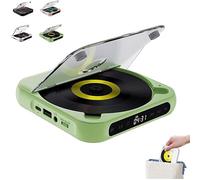 Lecteur CD Portable Bluetooth 5.3, Lecteur De Musique Hi-FI Compact Et Rechargeable pour La Maison, Les Voyages Et La Voiture, Compatible CD/aux/USB, Design Léger Et élégant Green 1pcs