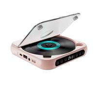 Lecteur CD Portable Bluetooth 5.3 - Son Hi-FI, Lecteur de Musique Compact Rechargeable for Voyage/Maison/Voiture, Lecture de CD/CD-R/RW/MP3, Prise en Charge AUX et Casque(Pink)
