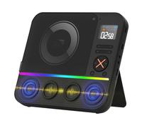 Lecteur CD Portable Bluetooth, Boombox Lecteur CD de Bureau avec Radio FM Bluetooth et écran LED RVB Double Haut-Parleur Intégré Compatible USB/AUX pour la Maison Lecteurs CD Portable
