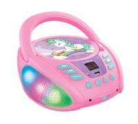 Lexibook, Unicorn Lecteur CD Bluetooth, RCD109UNI | Lumières multicolores, prise micro, entrée AUX, Rose