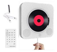 Lecteur CD Portable, Bluetooth, Montage Mural, Haut-parleurs HiFi intégrés, Home Audio Boombox avec télécommande Radio FM USB Prise