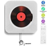 Lecteur CD Portable, Bluetooth, Montage Mural, Haut-parleurs HiFi intégrés, Home Audio Boombox avec télécommande Radio FM LBQ12